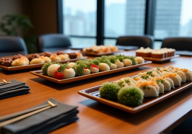 役員会議で提供される上品な和食のケータリング